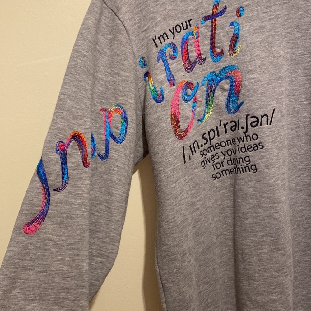 KATYA DOBRYAKOVA Gray Crewneck Sweatshirt with Graphic Design - Picture 2 of 8